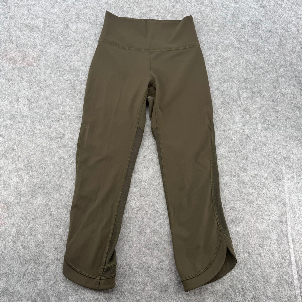 Lululemon Tight Stuff Tight II 20" Crop Leggings Olive Green Size 4 LW6AD7S
